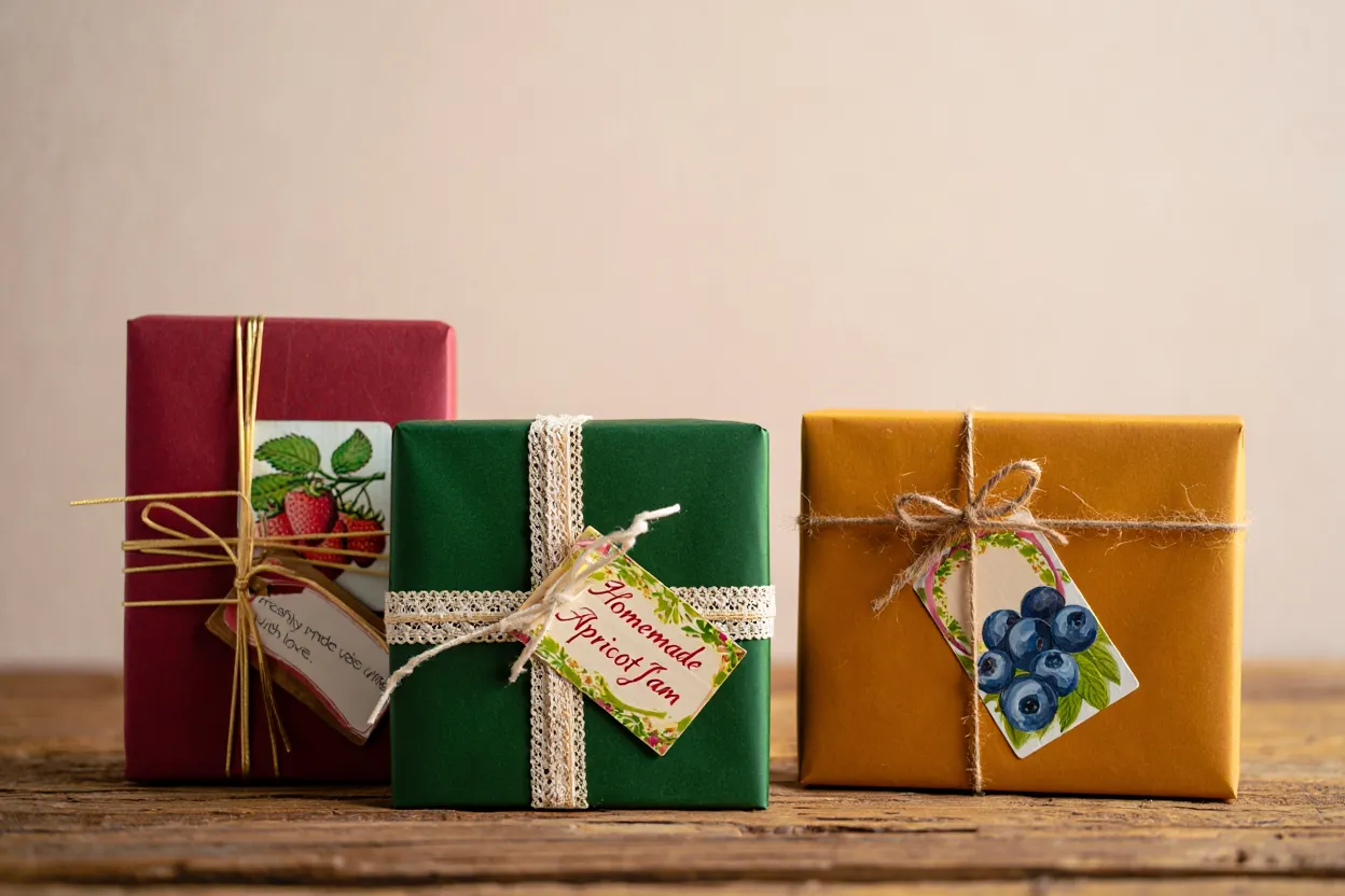 Beautifully wrapped jam gift packages